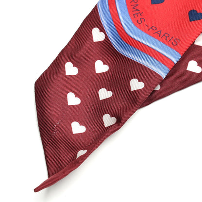 Hermes Silk Brides de Gala Love Twilly Rouge Bleu Bordeaux 8 of 8