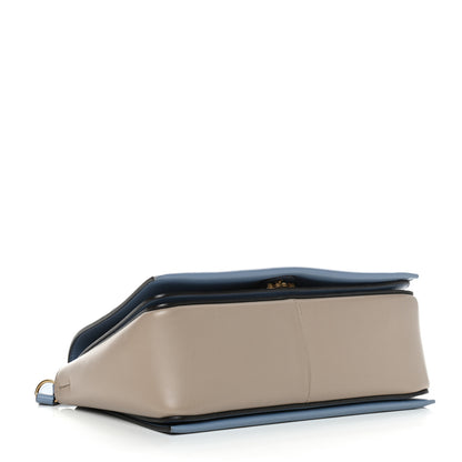 Celine Shiny Smooth Calfskin Medium Frame Shoulder Bag Medium Blue Light Taupe 3 of 10