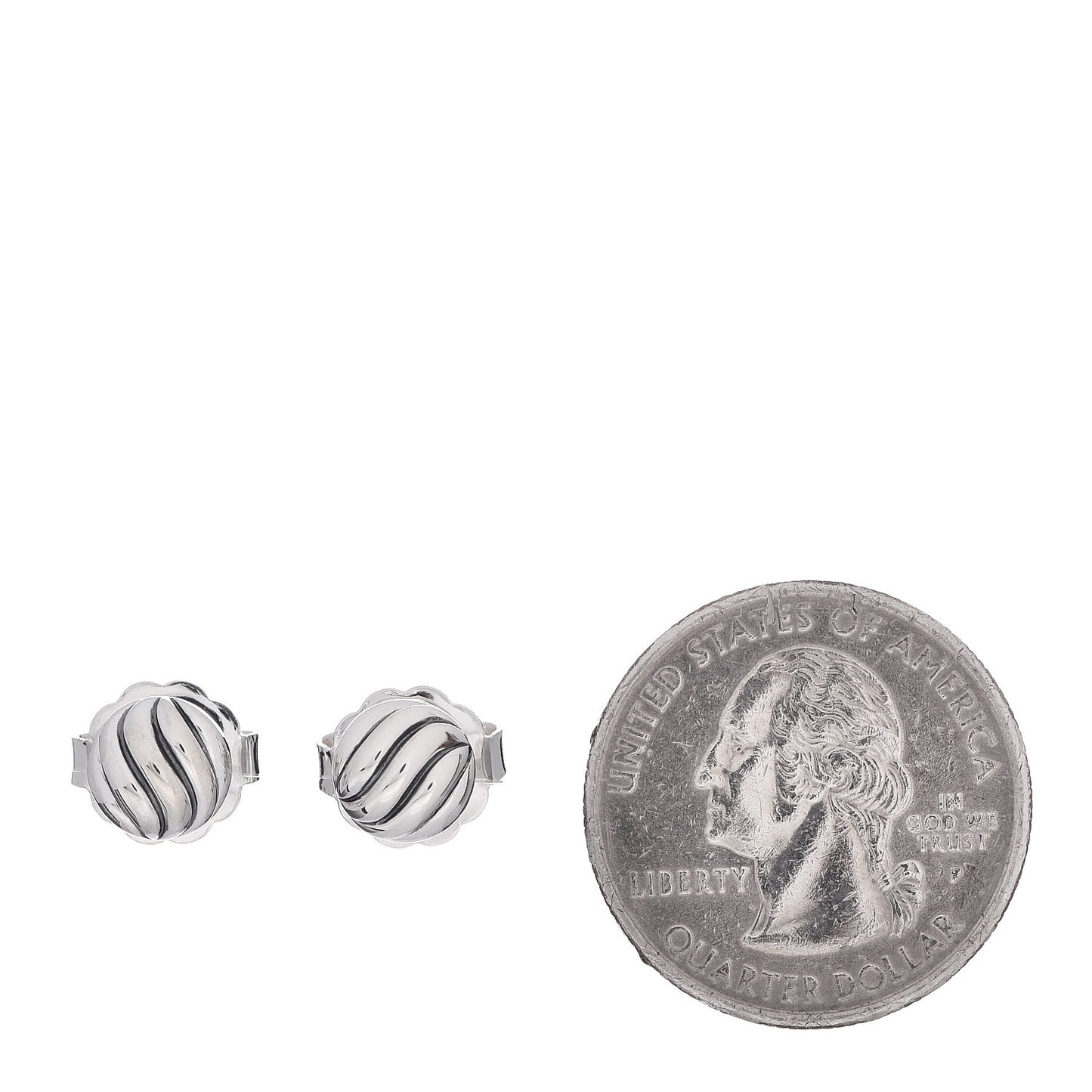 Sterling Silver 8mm Sculpted Cable Stud Earrings