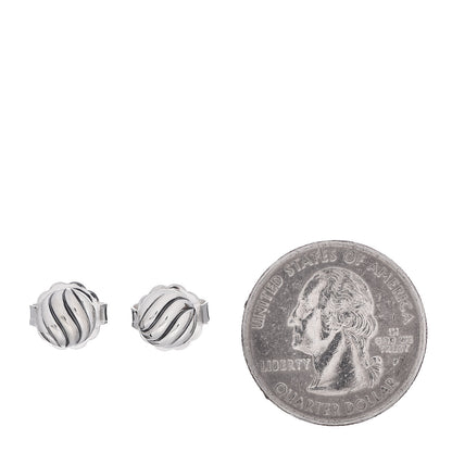 David Yurman Sterling Silver 8mm Sculpted Cable Stud Earrings 2 of 4
