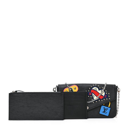 Louis Vuitton Epi LV Stories Pochette Felicie Black 1 of 9
