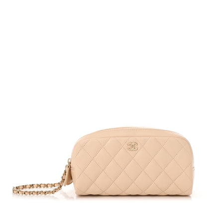 Chanel Caviar Quilted Toiletry Case With Chain Beige 1 of 11