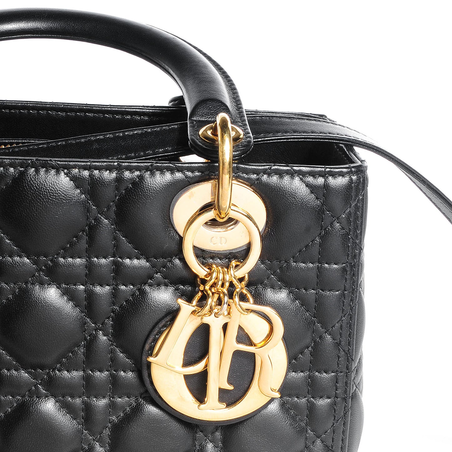 Lambskin Cannage Medium Lady Dior Black