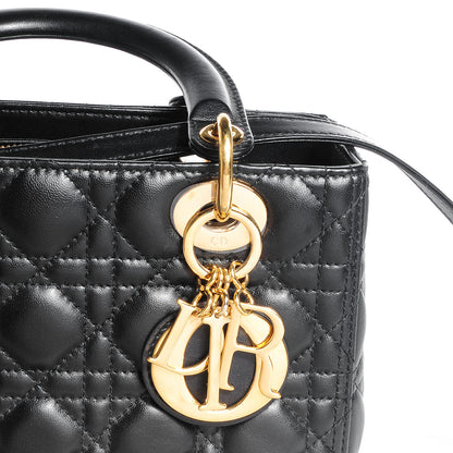 Christian Dior Lambskin Cannage Medium Lady Dior Black 8 of 8