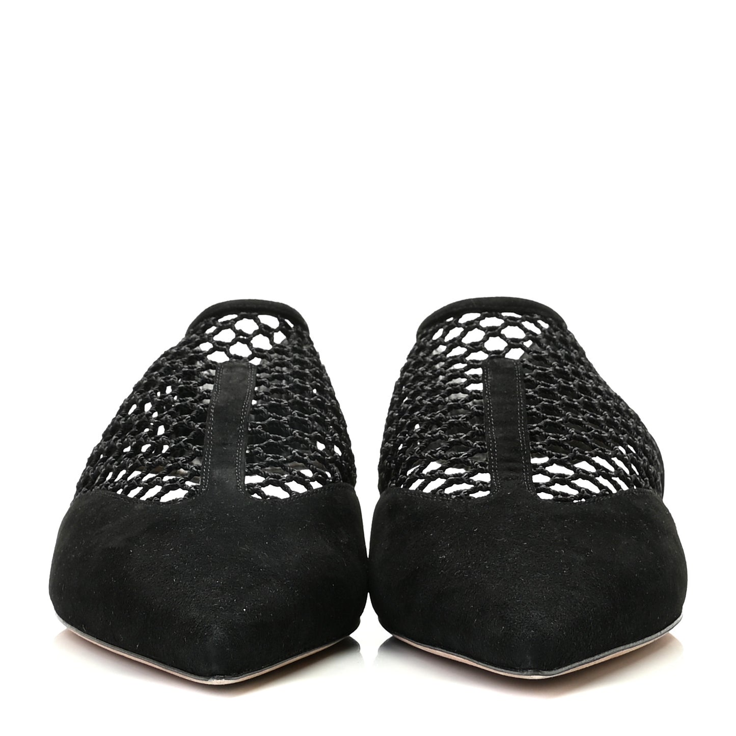 Suede Resille Dior-I Slingback Flats 38 Black