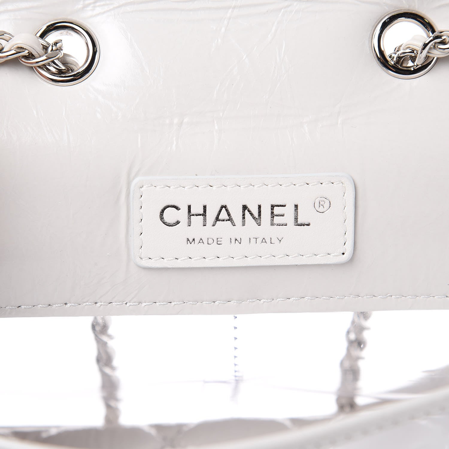 Chanel Crumpled Calfskin PVC Quilted Flap White 6 of 12