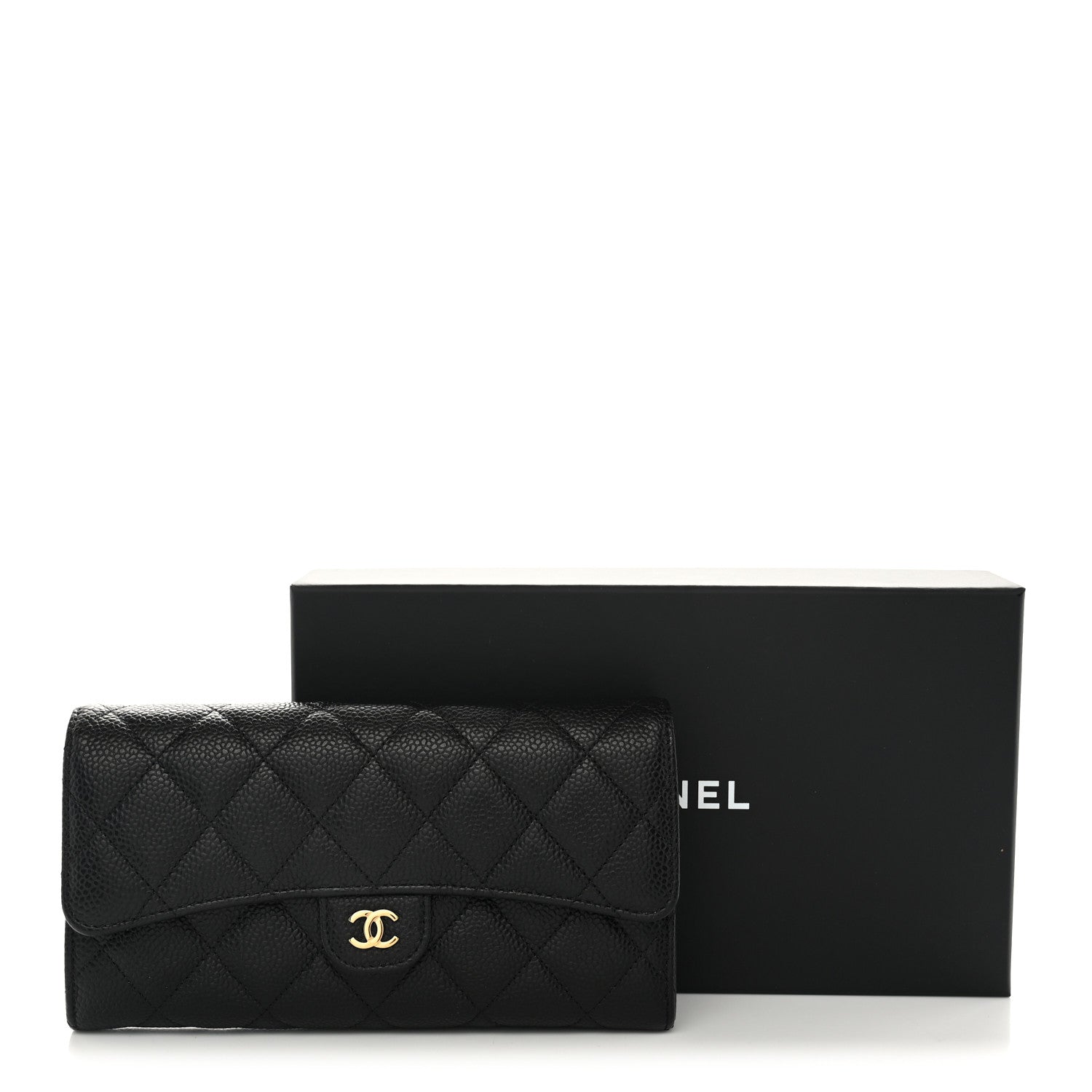 Chanel Caviar Quilted Large Gusset Flap Wallet Black 11 of 11