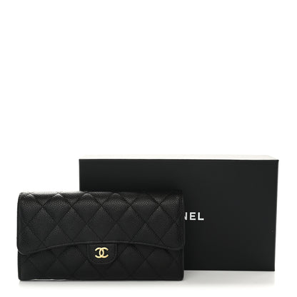 Chanel Caviar Quilted Large Gusset Flap Wallet Black 11 of 11
