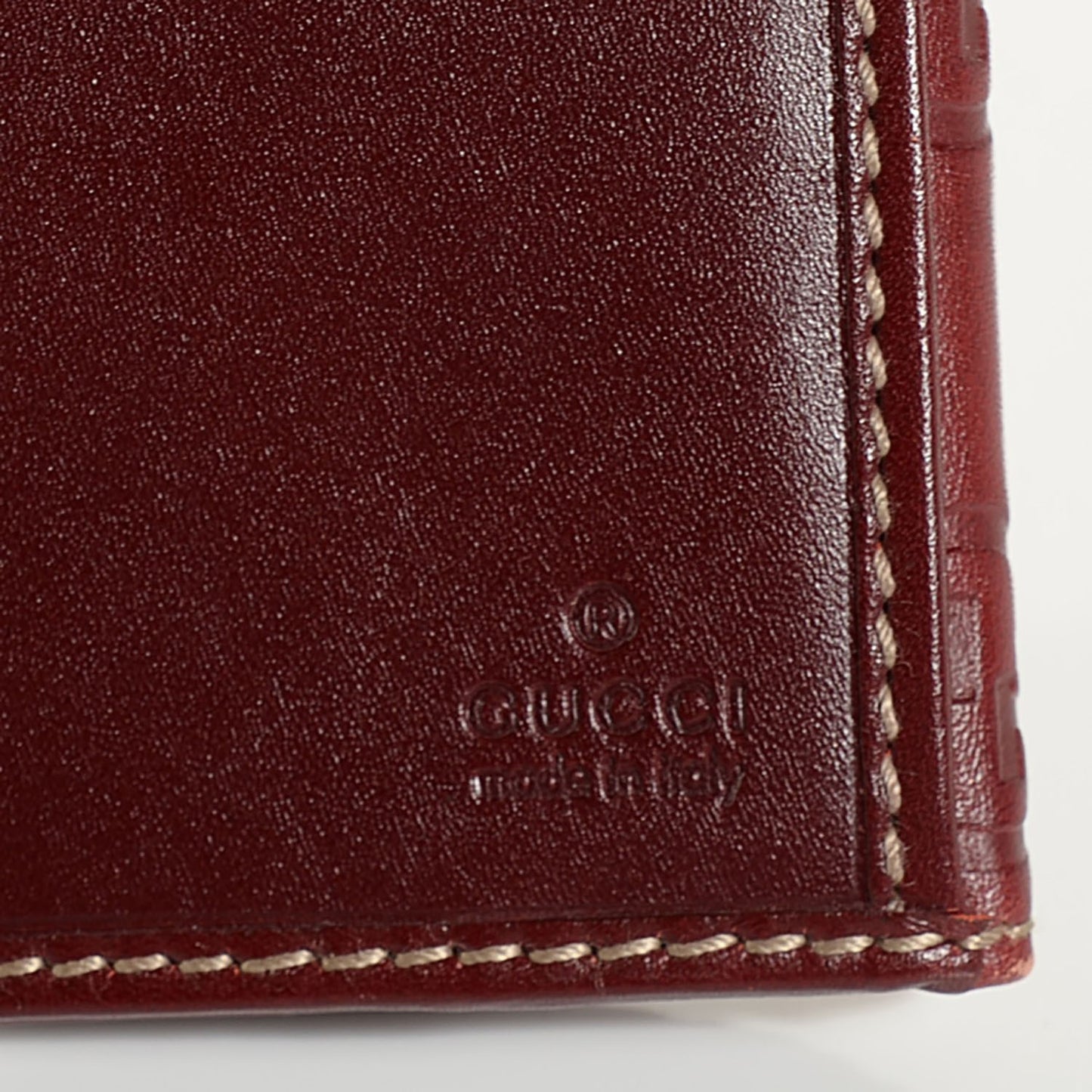 Guccissima Margaux Calfskin Metal Bar Continental Flap Wallet Dark Red