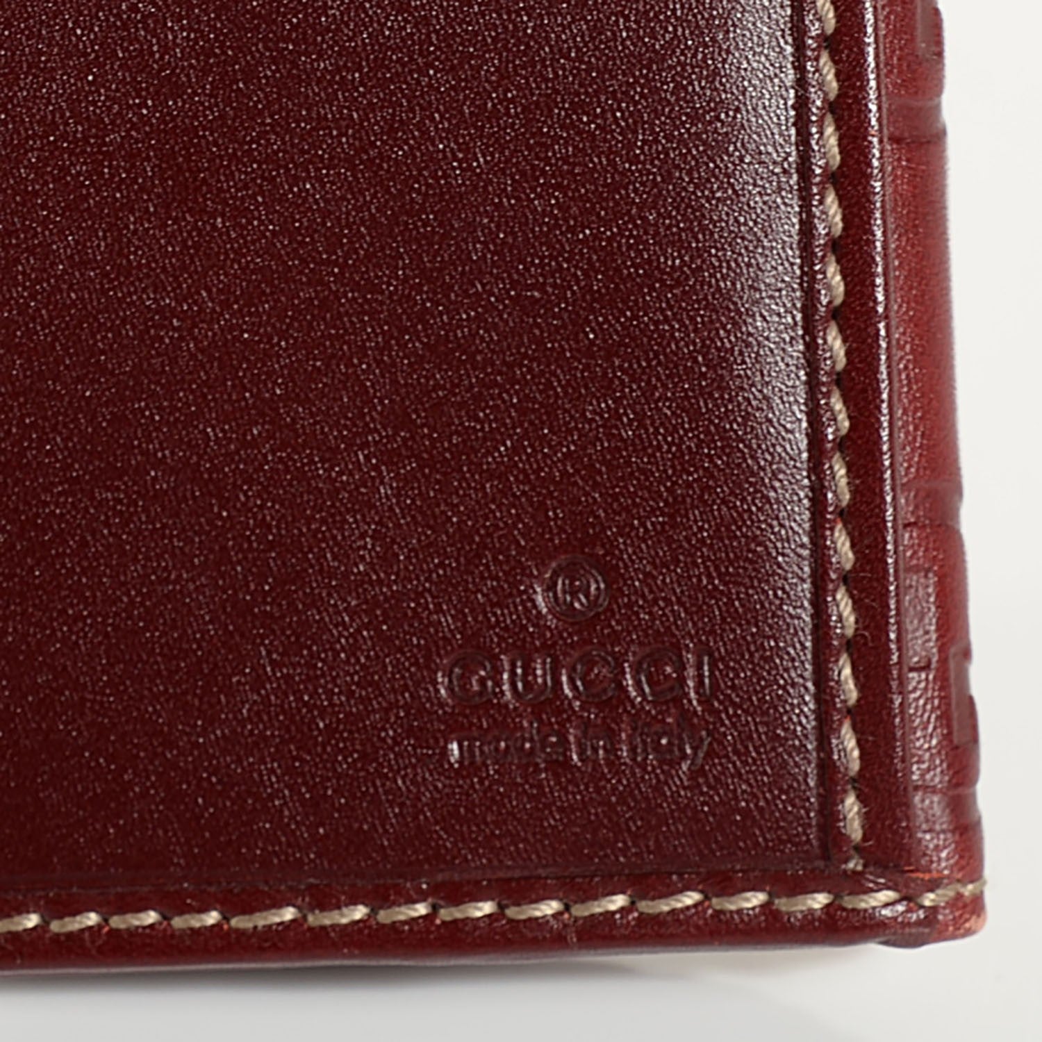 Gucci Guccissima Margaux Calfskin Metal Bar Continental Flap Wallet Dark Red 13 of 14