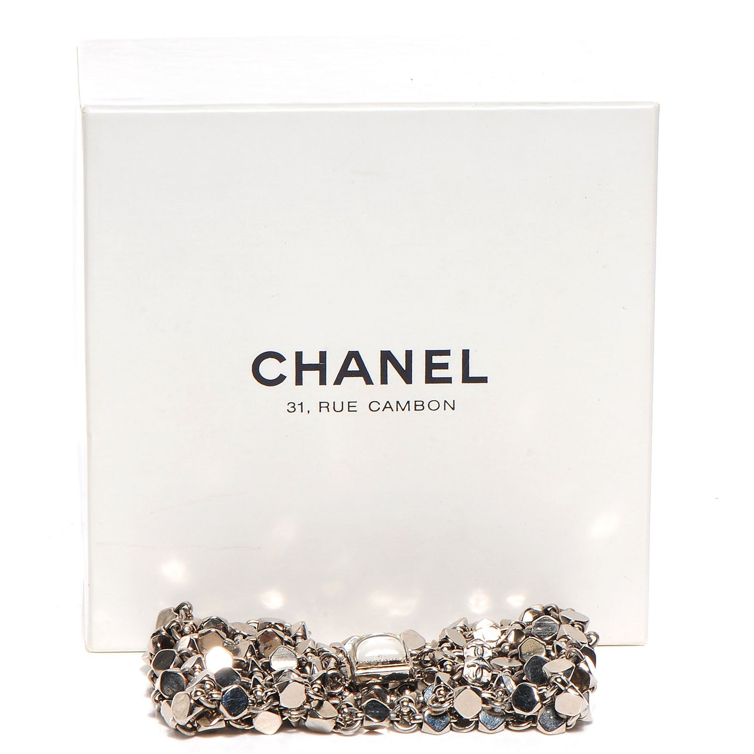 Chanel Gripoix Multi Strand Bracelet Silver 3 of 5