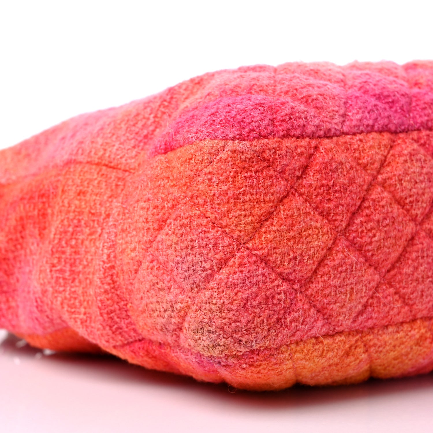 Chanel Tweed Quilted CC Shopping Tote Pink Orange 8 of 11