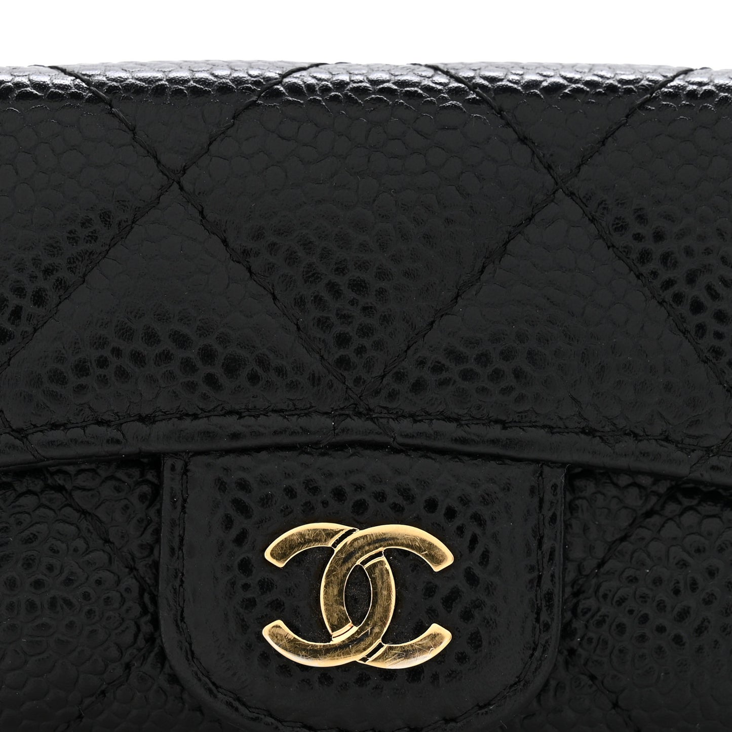 Caviar Quilted 6 Key Holder Black