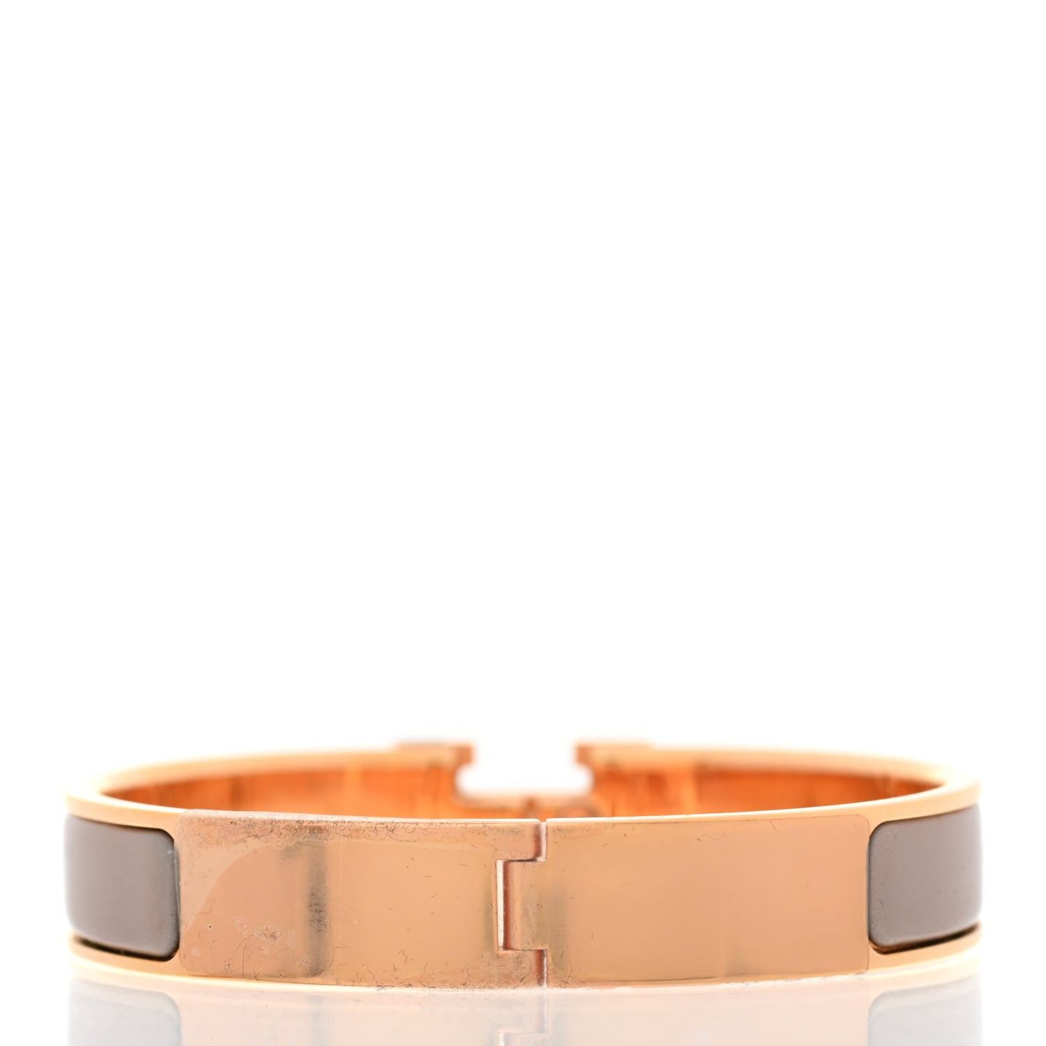 Hermes Enamel Narrow Clic Clac H Bracelet PM Marron Glace 3 of 5