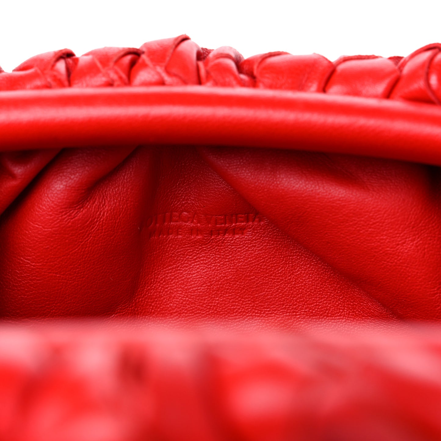 Nappa Intrecciato The Mini Pouch Bright Red