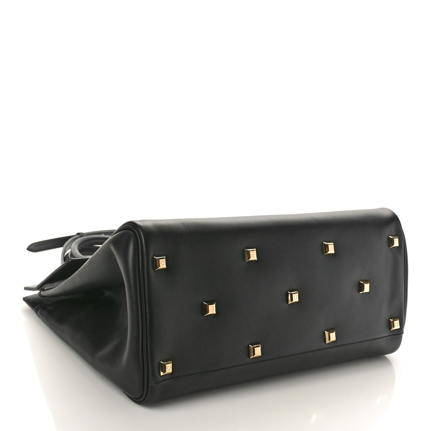 Salvatore Ferragamo Calfskin Large Studio Bag Black 5 of 10