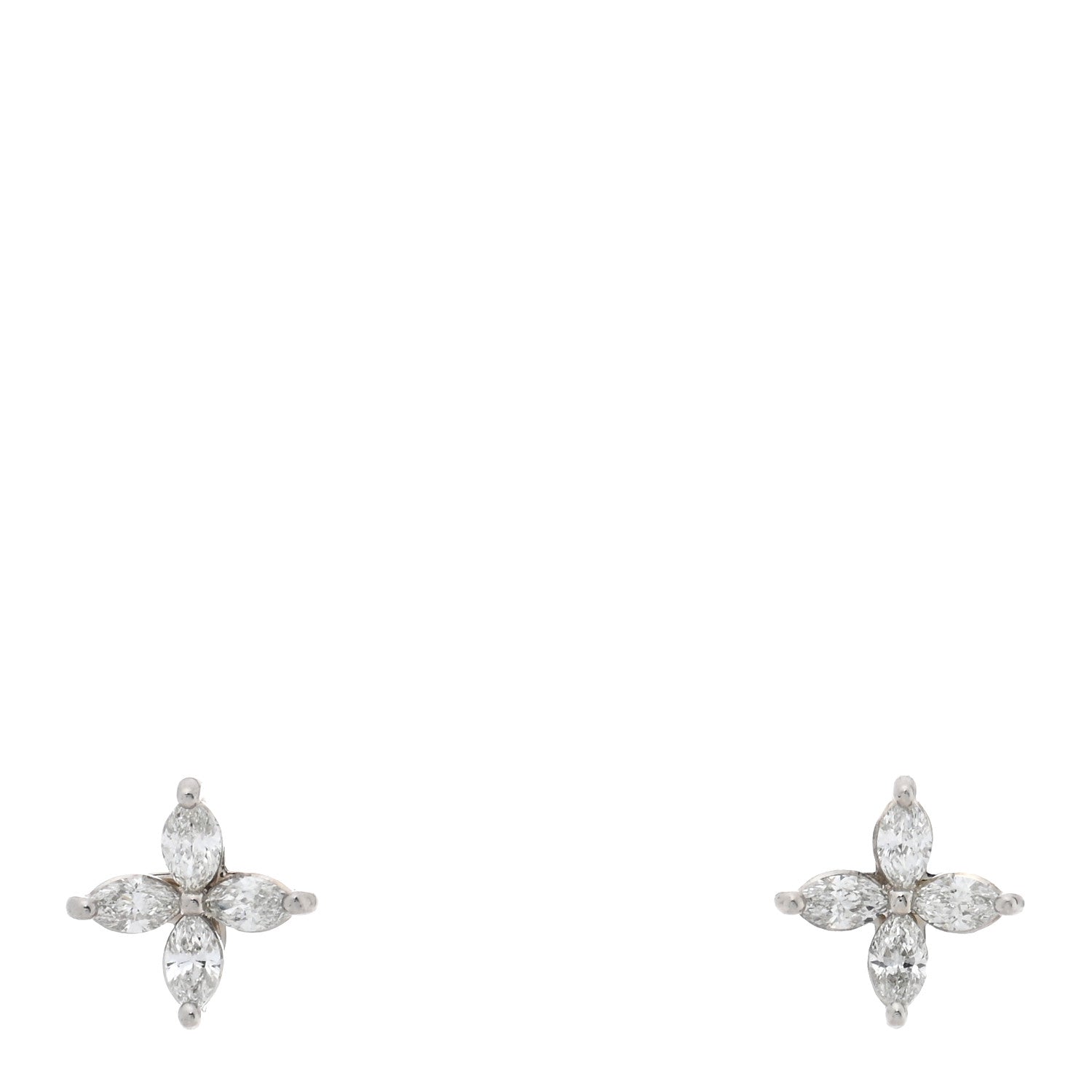 Tiffany Platinum Diamond .19ct Mini Victoria Earrings 1 of 5