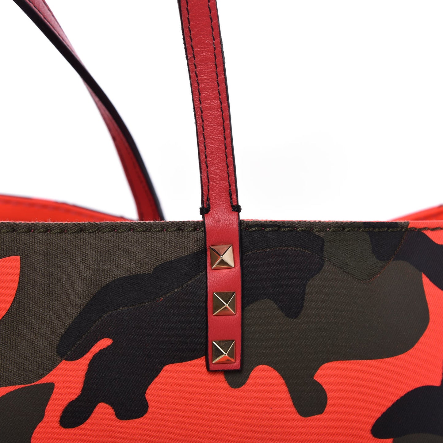 Canvas Camouflage Rockstud Reversible Tote Pink