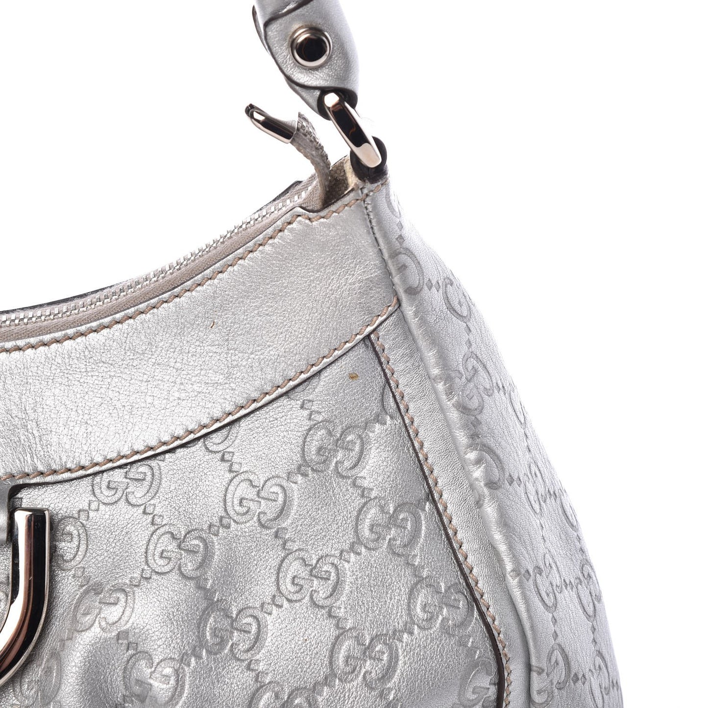 Guccissima Medium D Gold Hobo Silver