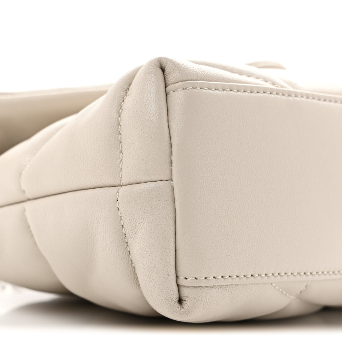 Saint Laurent Lambskin Quilted Toy Loulou Puffer Monogram Chain Satchel Crema Soft 14 of 21