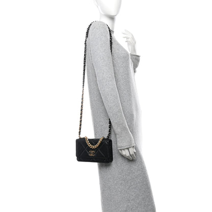 Chanel Lambskin Quilted Chanel 19 Wallet On Chain WOC Black 2 of 13