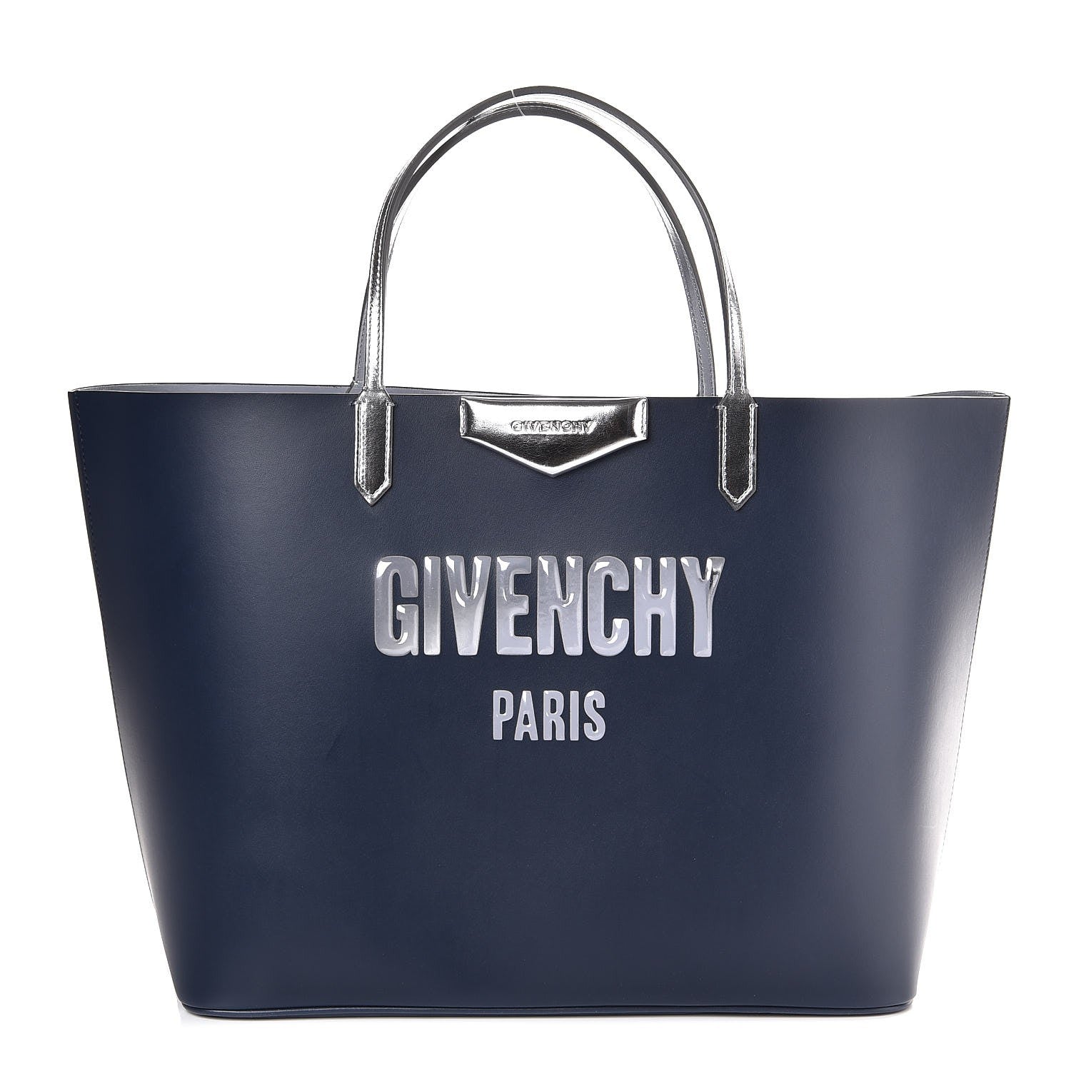 Givenchy Calfskin Large Antigona Tote Night Blue Silver 1 of 8