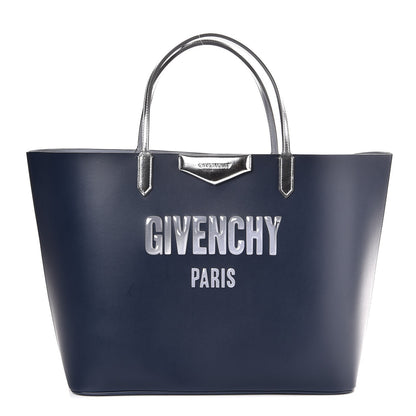 Givenchy Calfskin Large Antigona Tote Night Blue Silver 1 of 8