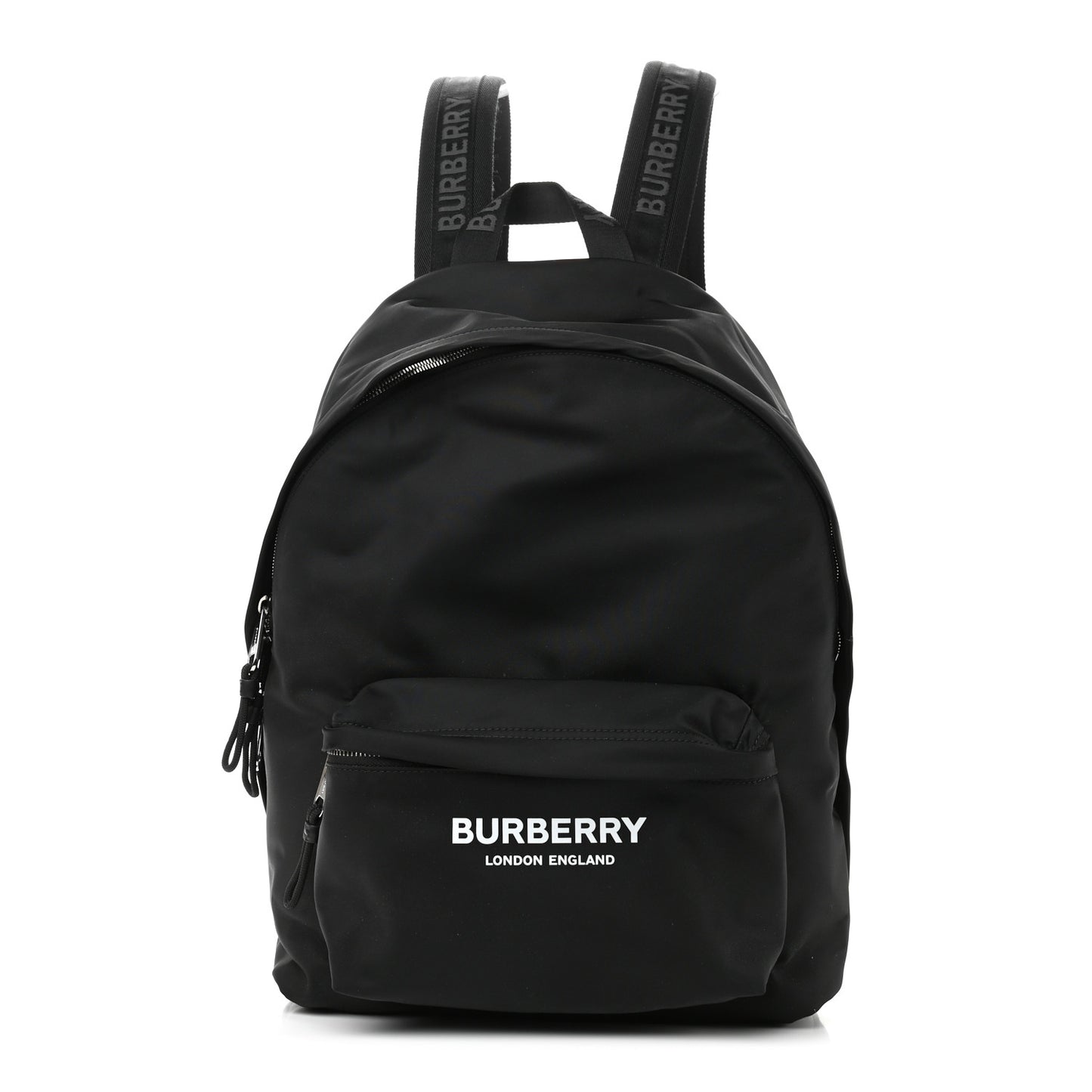 Nylon Logo Print Backpack Black