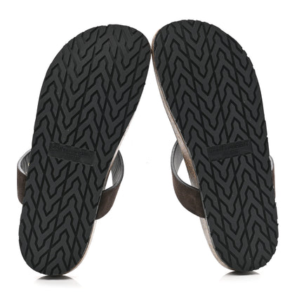 Saint Laurent Suede Jimmy Thong Flat Sandals 40 Chocolate 5 of 8