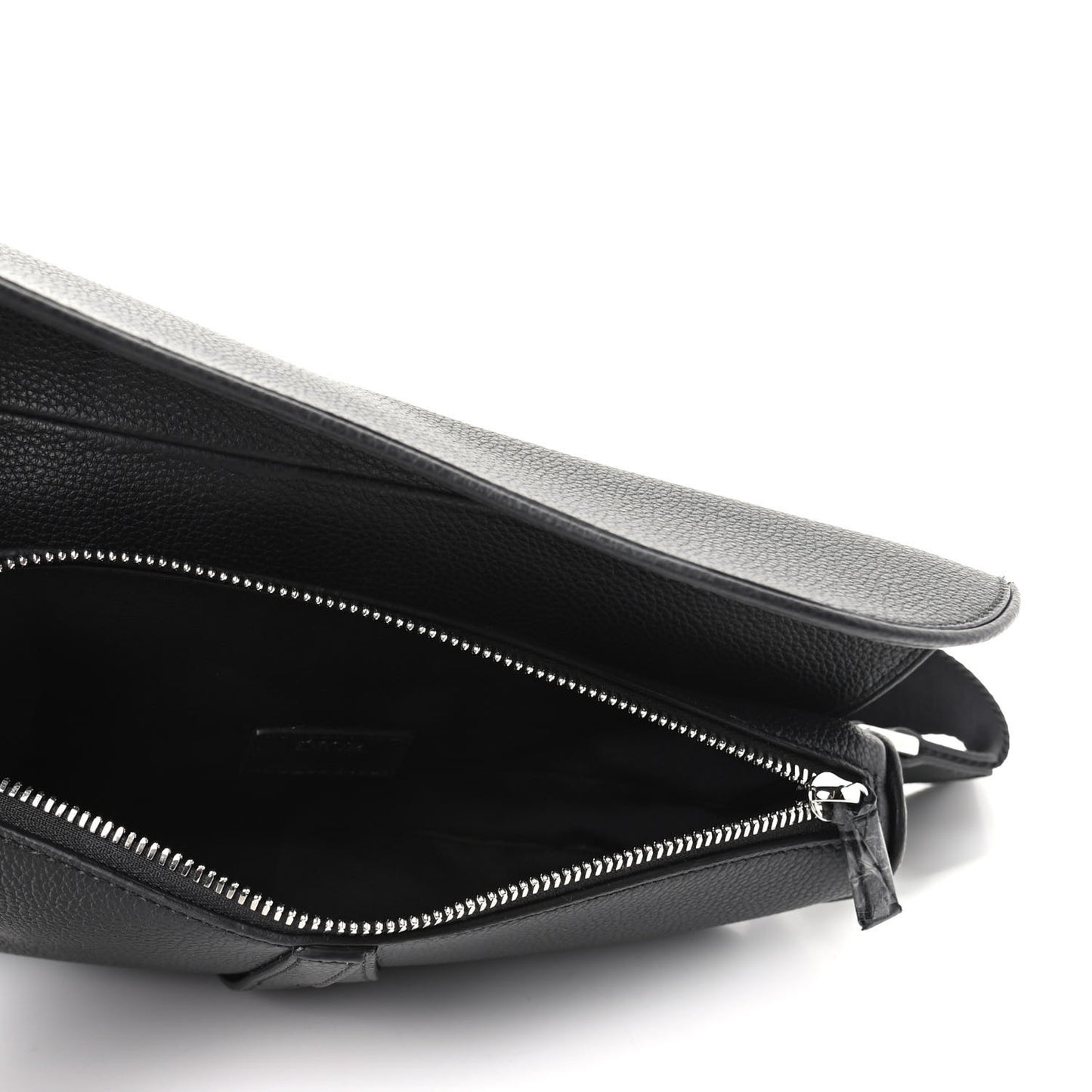 Calfskin Mens Saddle Bag Black