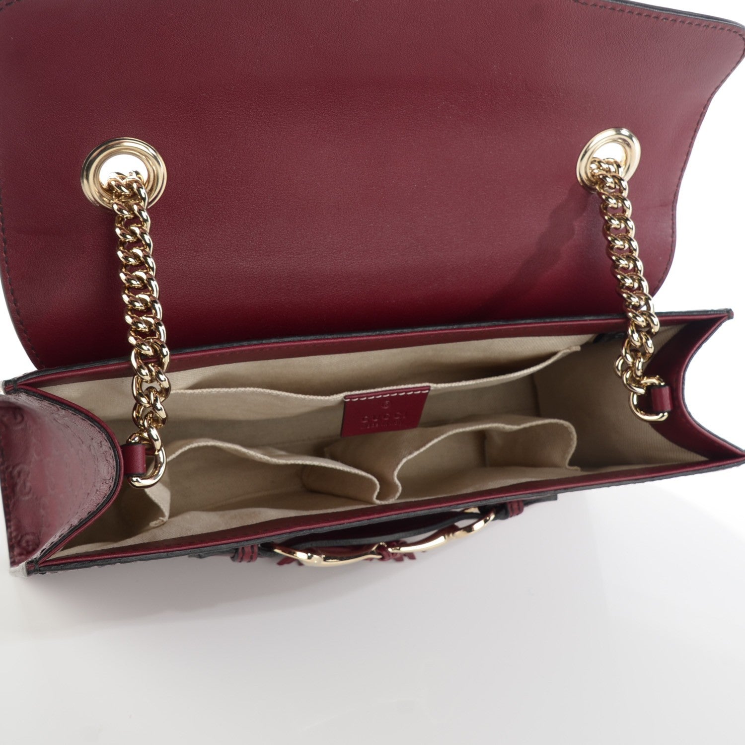 Gucci Soft Guccissima Medium Emily Chain Shoulder Bag Classic Ruby 7 of 7