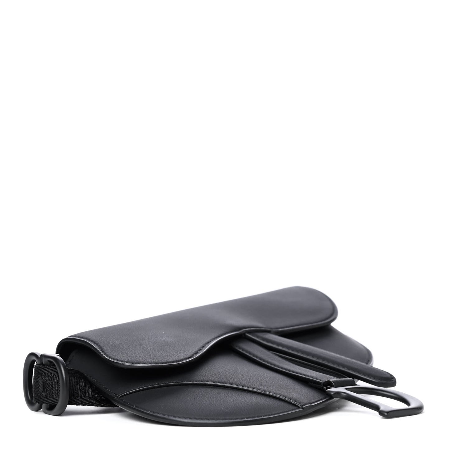 Ultra Matte Calfskin Saddle Belt Bag Black