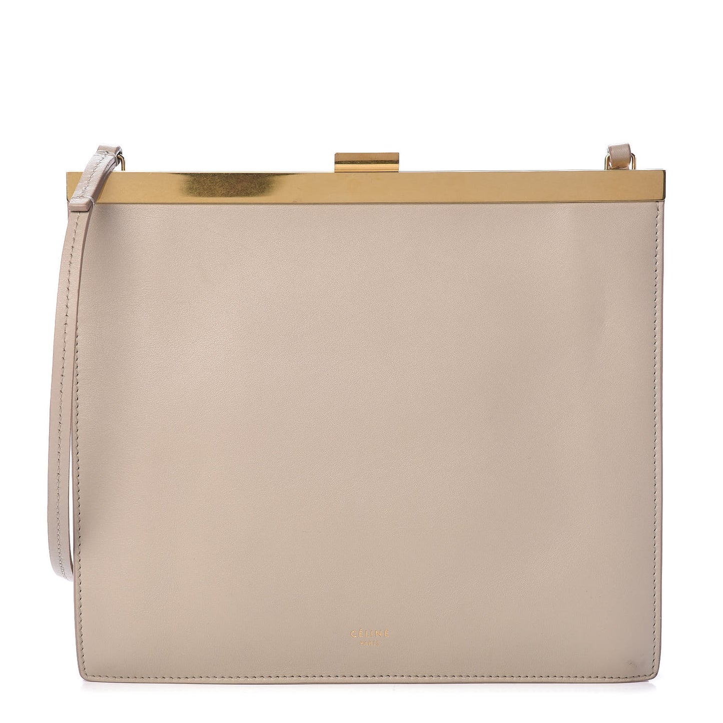 Smooth Calfskin Mini Clasp Bag Beige