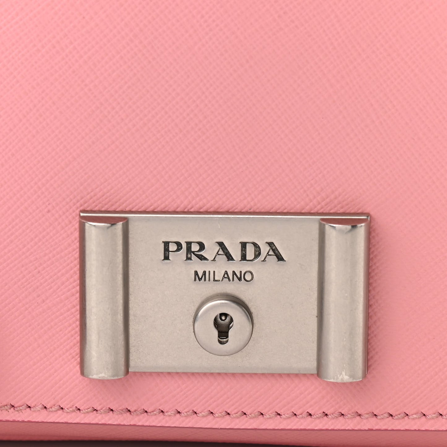 Saffiano Lux Lock Flap Chain Shoulder Bag Petalo