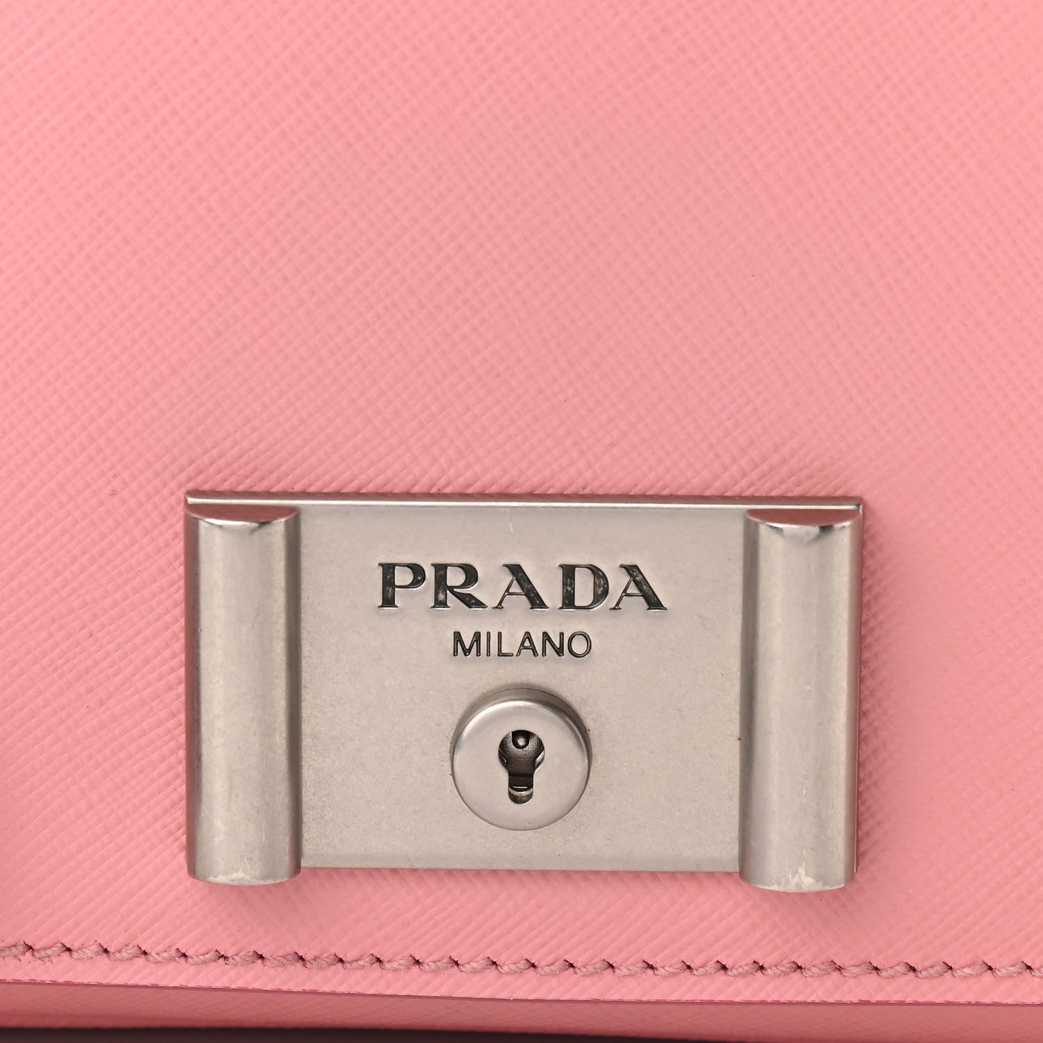 Prada Saffiano Lux Lock Flap Chain Shoulder Bag Petalo 7 of 10