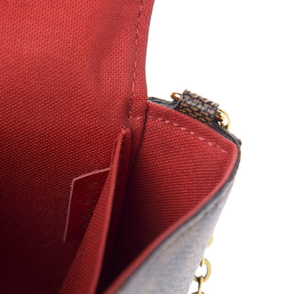 Louis Vuitton Damier Ebene Pochette Felicie Chain Wallet 13 of 15