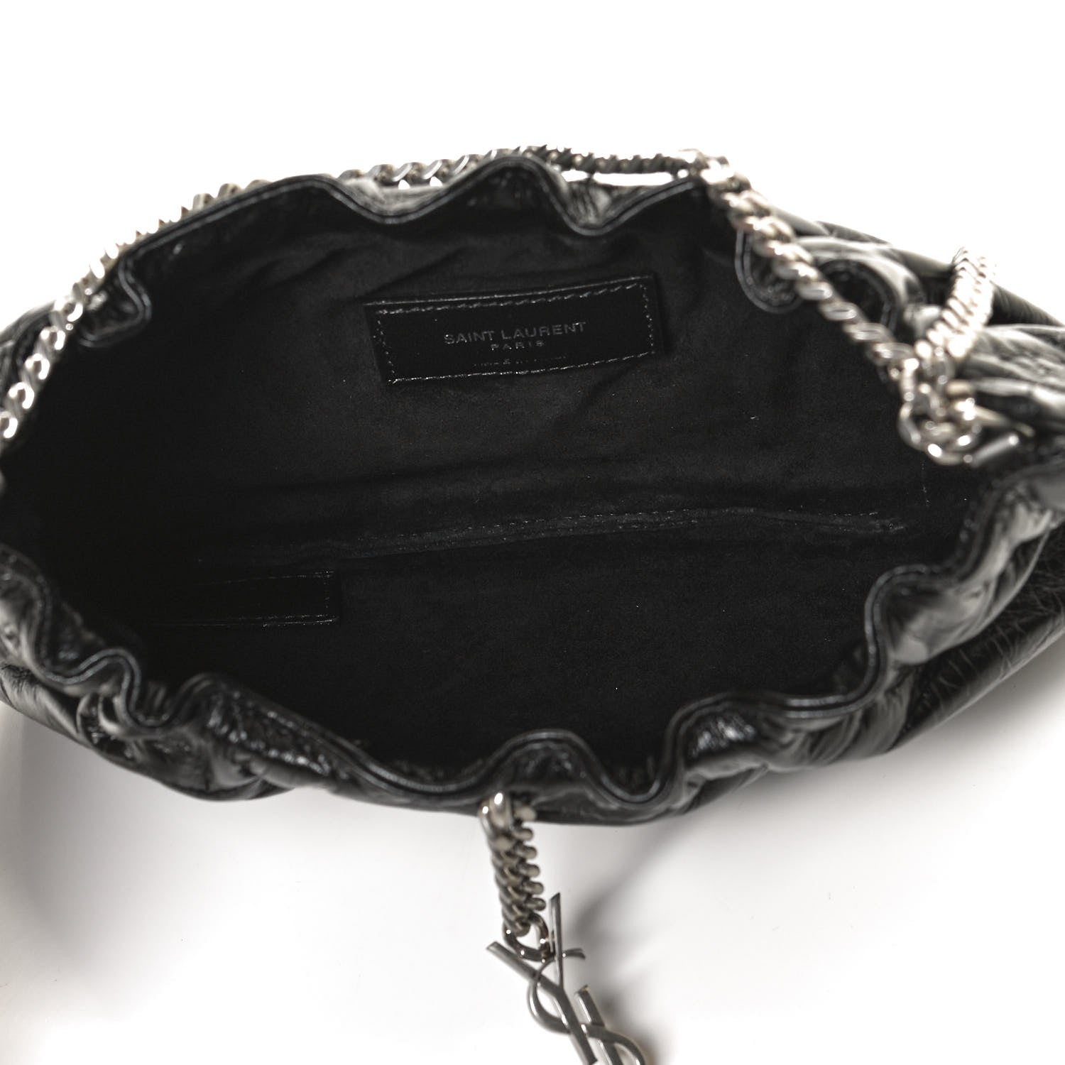 Saint Laurent Calfskin Pac Ruched Hobo Black 5 of 11