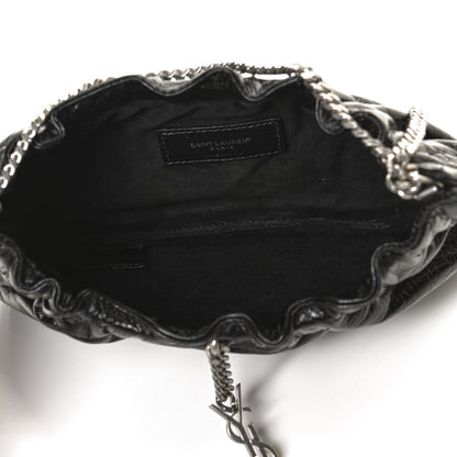 Saint Laurent Calfskin Pac Ruched Hobo Black 5 of 11