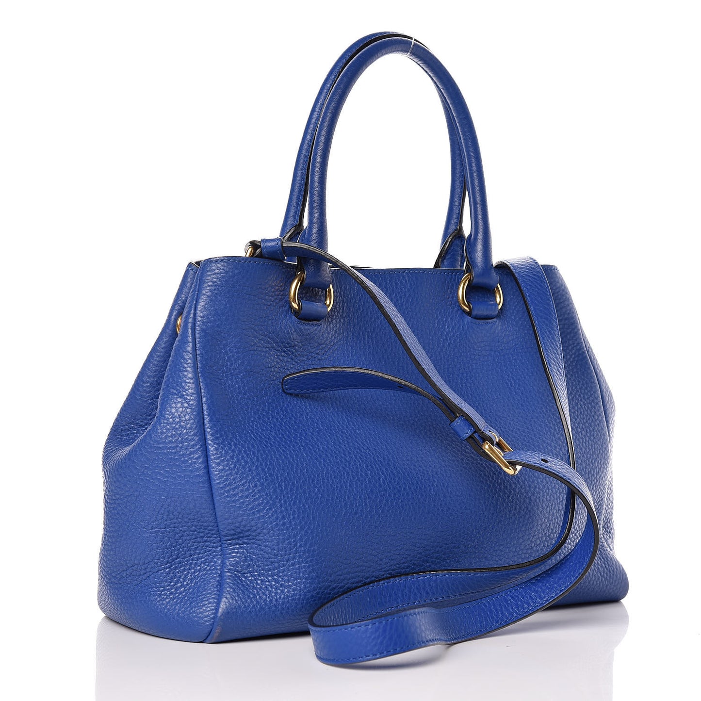 Vitello Daino Shopping Tote Azzurro