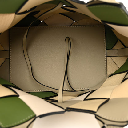 Loewe Calfskin Woven Small The Surplus Collection Basket Bag Avocado Ivory 6 of 9