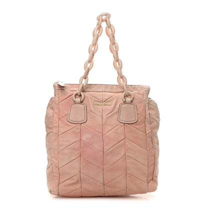 Miu Miu Nappa Chevron Shoulder Bag Pink 1 of 12