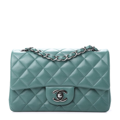 Chanel Lambskin Quilted Mini Rectangular Flap Green 1 of 12