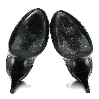 Chanel Lambskin Quilted CC Booties 38.5 Black 6 of 9