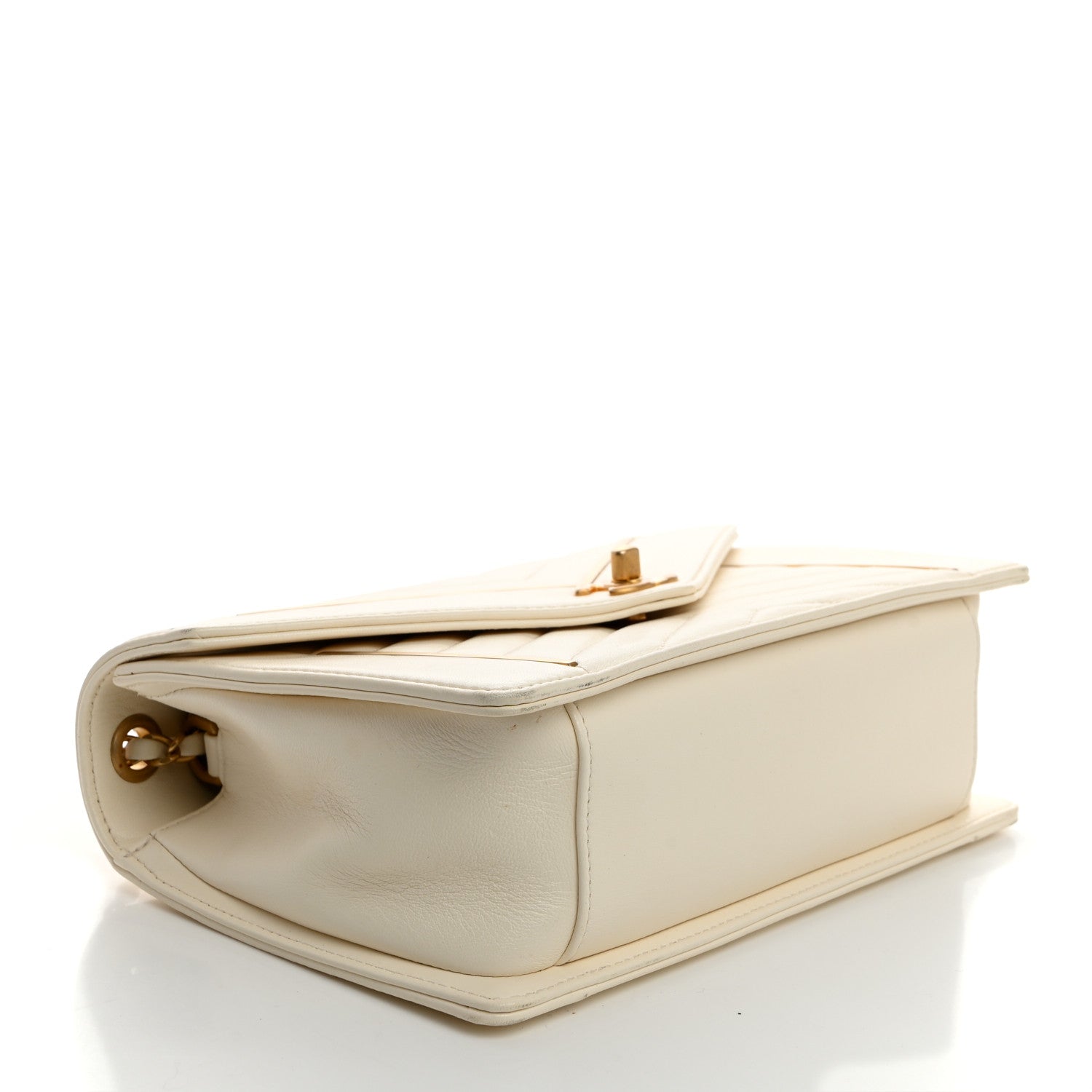 Chanel Lambskin Reversed Chevron Quilted Flap White 4 of 17