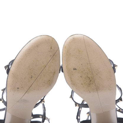 Valentino Garavani Calfskin Rockstud 60mm City Sandals 38 Black 9 of 9