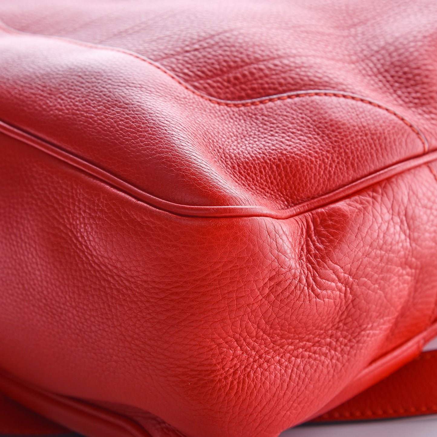 Pebbled Calfskin Medium Diana Bamboo Shoulder Bag Red