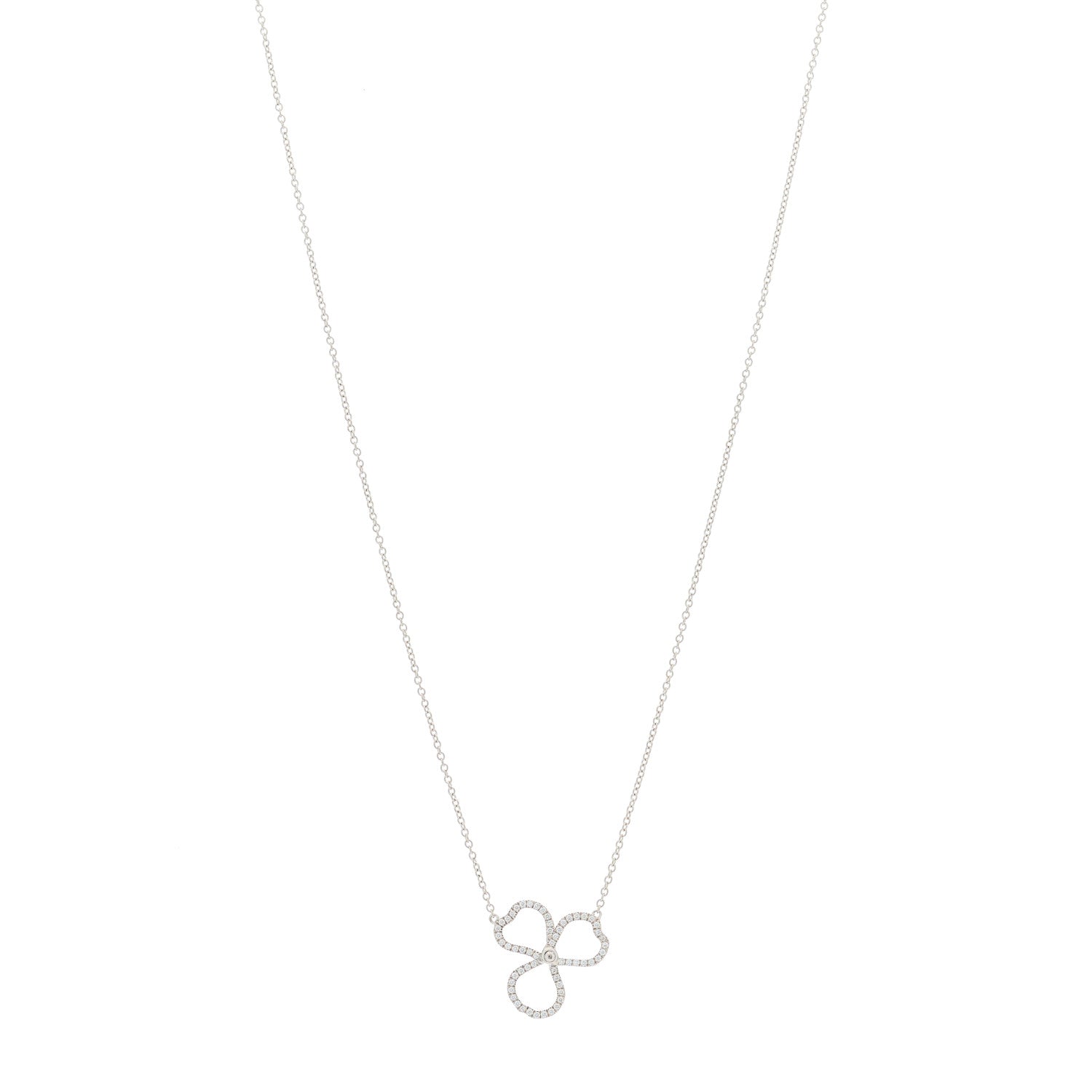 Tiffany Platinum Diamond Small Paper Flowers Pendant Necklace 1 of 5