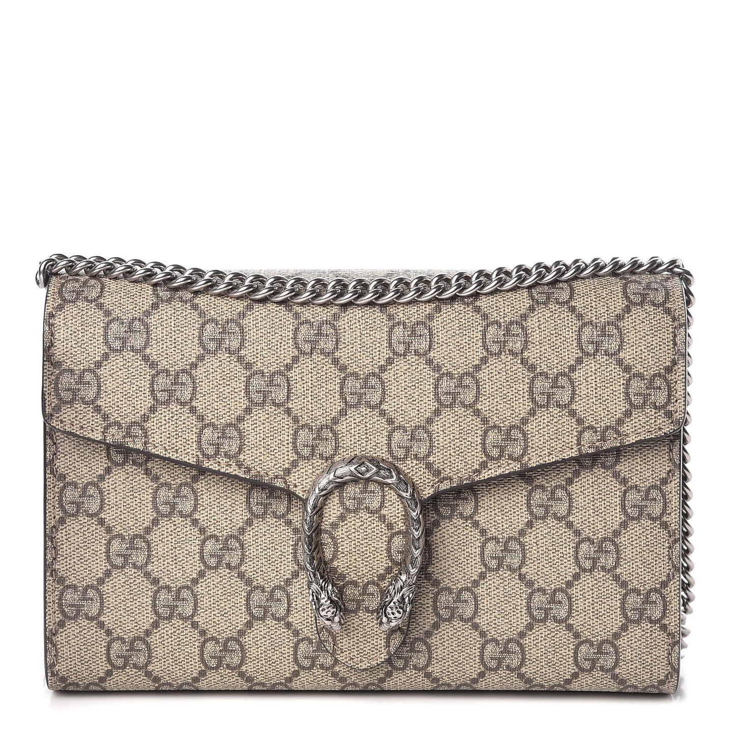 GG Supreme Monogram Mini Dionysus Chain Wallet Beige Taupe