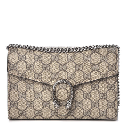 Gucci GG Supreme Monogram Mini Dionysus Chain Wallet Beige Taupe 1 of 12
