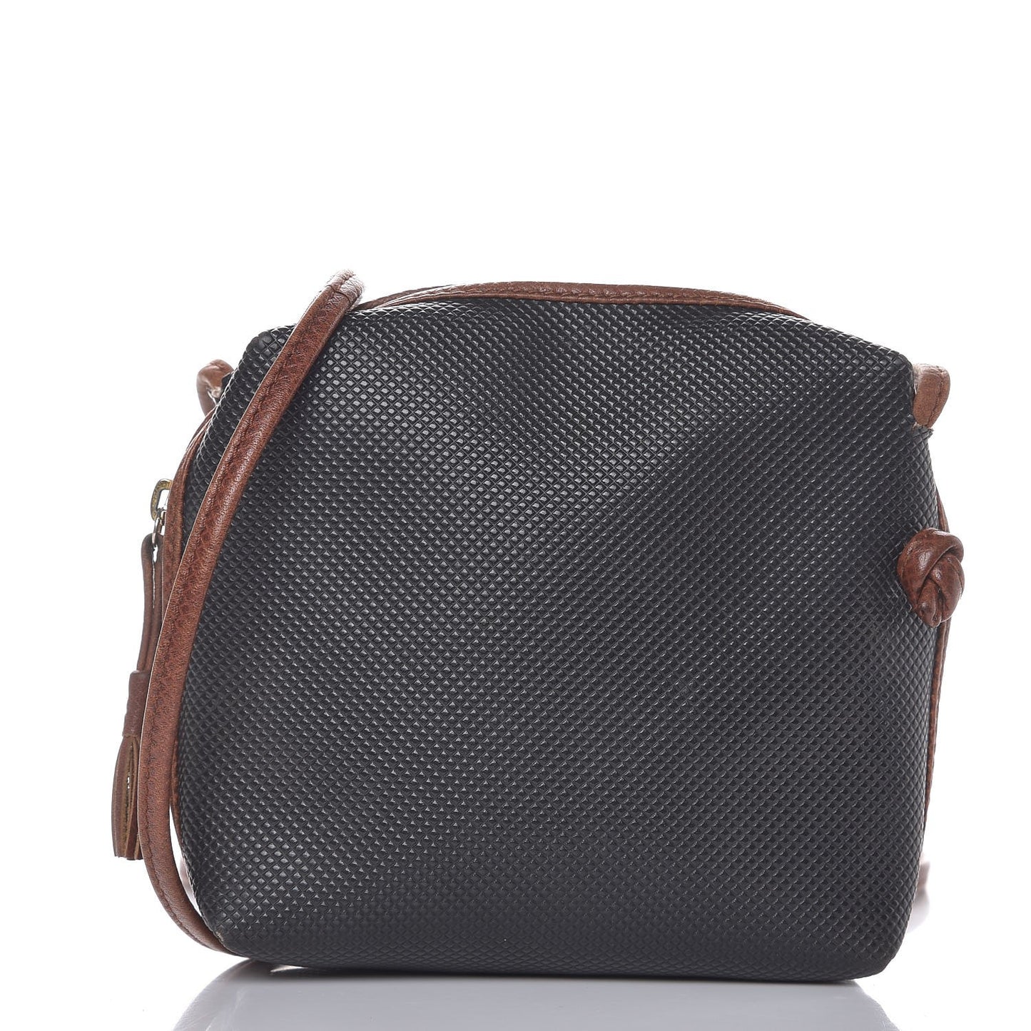 Rubberized Canvas Crossbody Black Brown